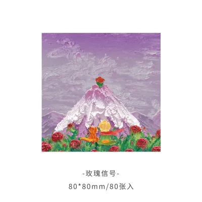 Simple Landscape Oil Painting 3D Post-It Notes Stationery Notebook 80 Pages