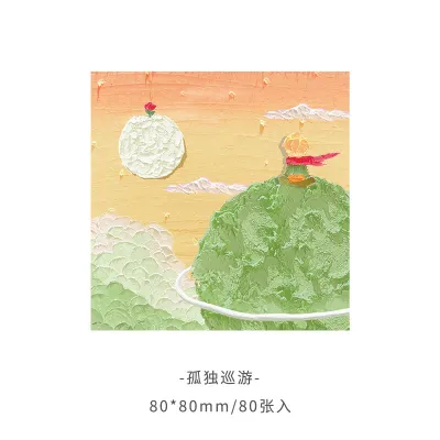 Simple Landscape Oil Painting 3D Post-It Notes Stationery Notebook 80 Pages