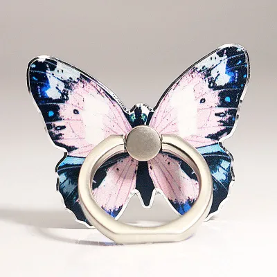 Simple Creative Cartoon Butterfly Painted Phone Bracket Ring Buckle