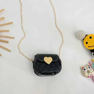 Kids Girls Fashion Sweet Cute Heart-Shaped Crossbody Bag PU Leather Toddler