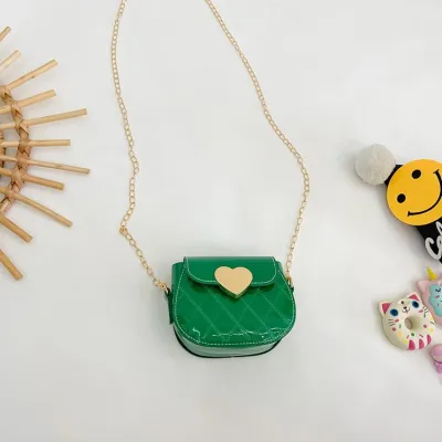 Kids Girls Fashion Sweet Cute Heart-Shaped Crossbody Bag PU Leather Toddler