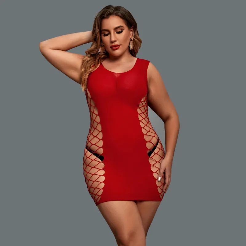 Women Sexy Plus Size Hollow Side Sleepwear