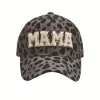 Grey Leopard-Corduroy Baseball Cap