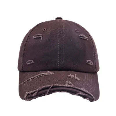 Retro Ripped Men Women Solid Color Baseball Cap Cotton