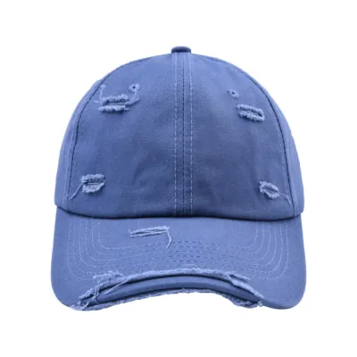 Retro Ripped Men Women Solid Color Baseball Cap Cotton