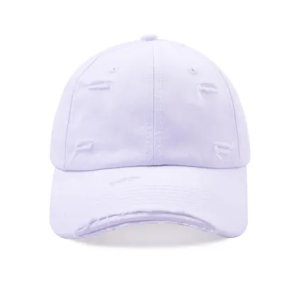 Retro Ripped Men Women Solid Color Baseball Cap Cotton