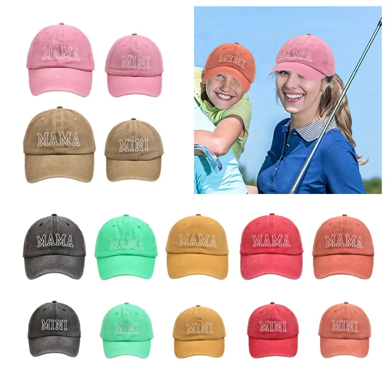Fashion Casual Embroidery Letter Mama Mini Mom Kids Baseball Cap