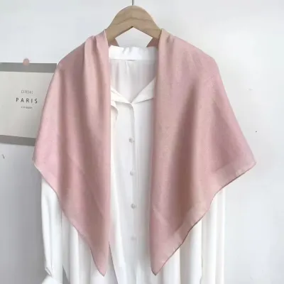 90cm Square Cotton Linen Fashion Solid Color Headscarf Square Scarf