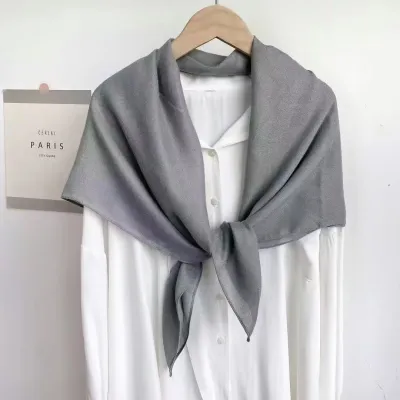 90cm Square Cotton Linen Fashion Solid Color Headscarf Square Scarf