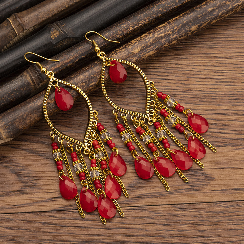 Wholesale Bohemian Ethnic Style Retro Tassel Earrings
