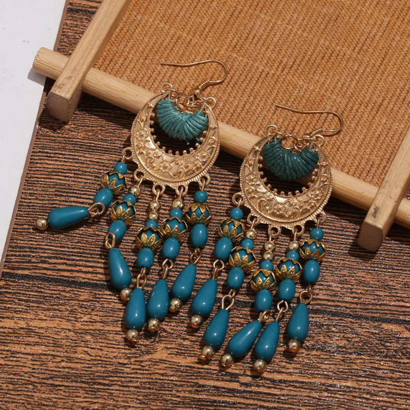 Bohemian Ethnic Vintage Tassel Dangle Earrings
