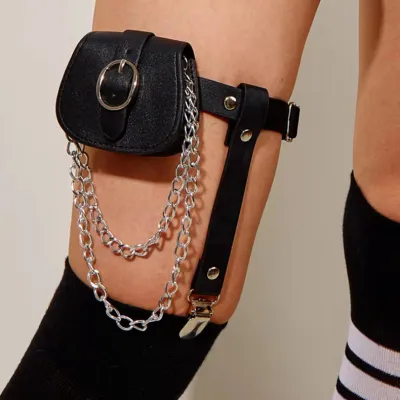 Middle Minimalist Mini Garter Leg Ring Chain Leg Bag
