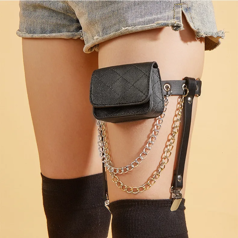 Middle Minimalist Mini Garter Leg Ring Chain Leg Bag