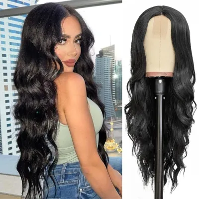 Women Fashion Natural Spotted Straight Long Straight Hair Wig Headgear