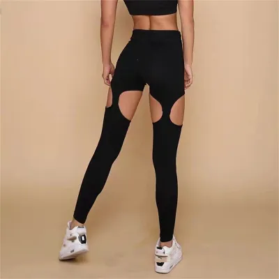 Women Fashion Yoga Hollow High Waist Sports Leggings