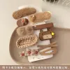 9037A Coffee Plush Hairpin Set Of Ten