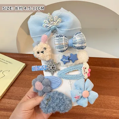 Kids Girls Cute Sweet Maillard Plush Hair Side Clip