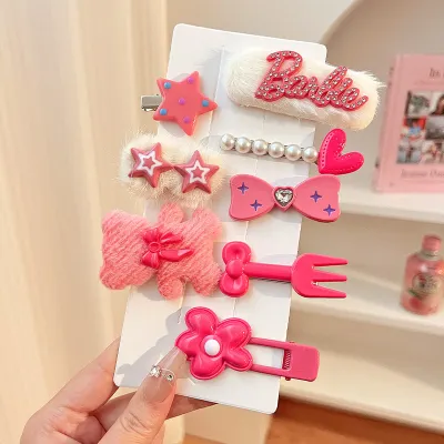 Kids Girls Cute Sweet Maillard Plush Hair Side Clip