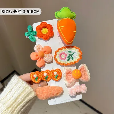 Kids Girls Cute Sweet Maillard Plush Hair Side Clip