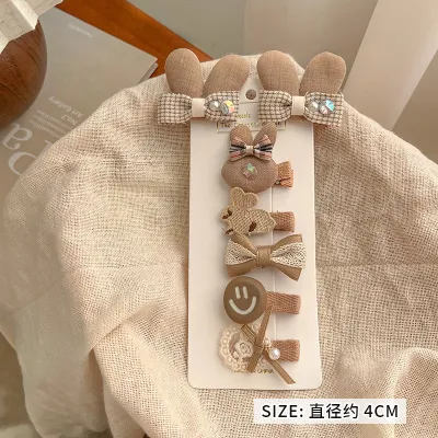 Kids Girls Cute Sweet Maillard Plush Hair Side Clip