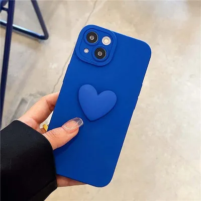 Women Fashion 3D Heart-Shaped Apple Mobile Phone TPU Protective Soft Shell Case
