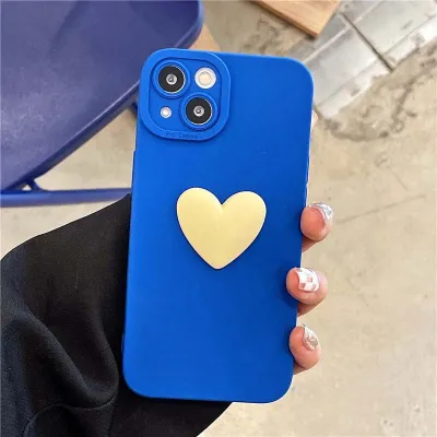 Women Fashion 3D Heart-Shaped Apple Mobile Phone TPU Protective Soft Shell Case