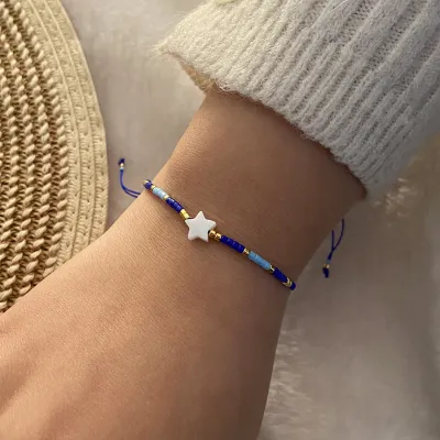 Women's Simple Shell Star Bead Woven Bracelet Original Design