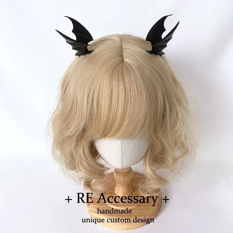 Women Vintage Gothic Devil Bat Wings Hair Clip Punk Style