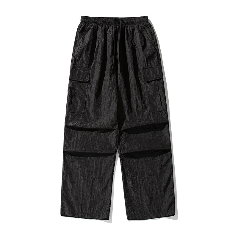 Wholesale Women Fashion Casual Metal Nylon Loose Cargo Pants