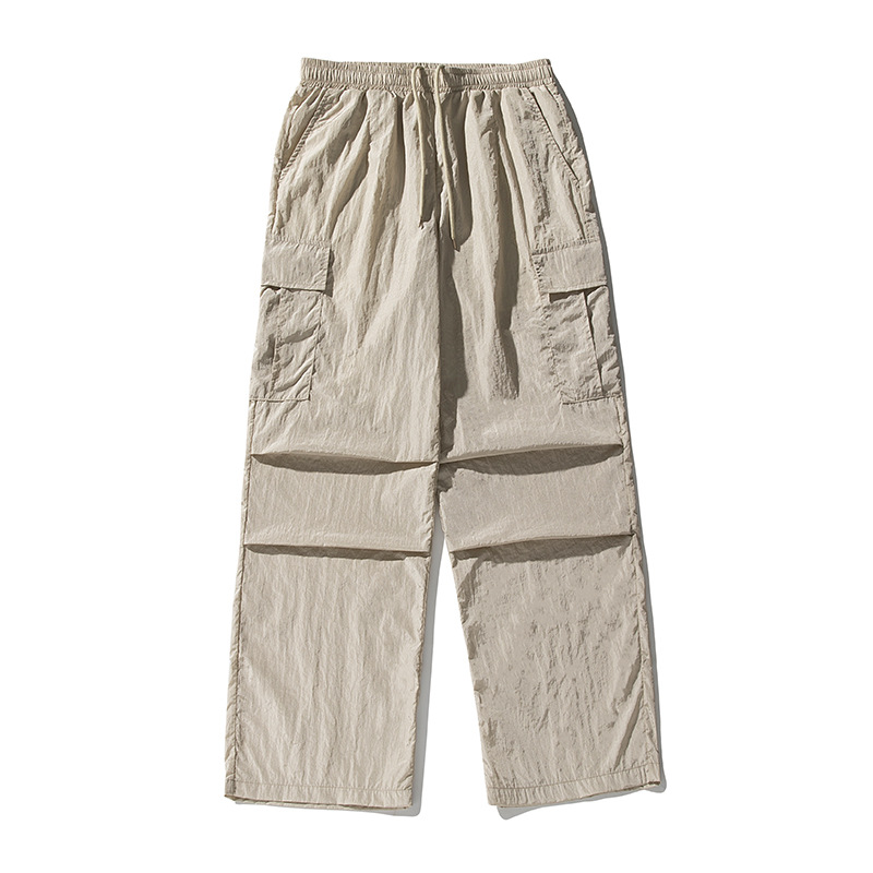 mame★Cotton Nylon Tucked Cargo Trousers Khaki Cargo Pants Mens Spring And Fashion Autumn Cotton