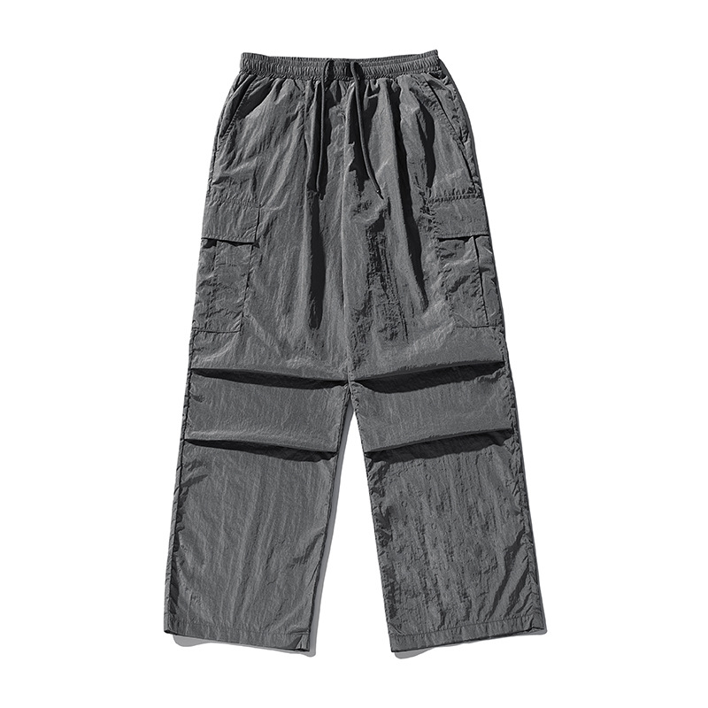 Wholesale Women Fashion Casual Metal Nylon Loose Cargo Pants