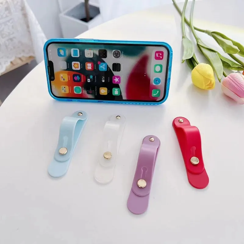 Women Simple Push-Pull Wristband Mobile Phone Holder Desktop Stand TPU PC Hardware Double-Sided Adhesive