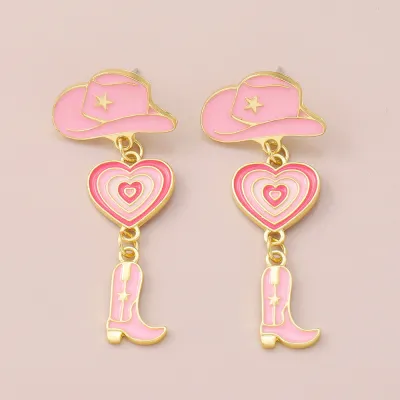 Creative Oil Western Denim Style Personality Alloy Earrings