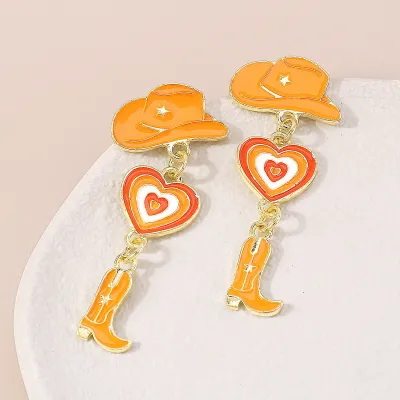 Creative Oil Western Denim Style Personality Alloy Earrings