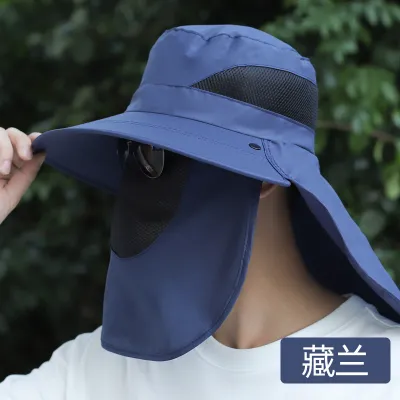 Neutral Simple Solid Color Outdoor Mountaineering Sunscreen Bucket Hat Cotton