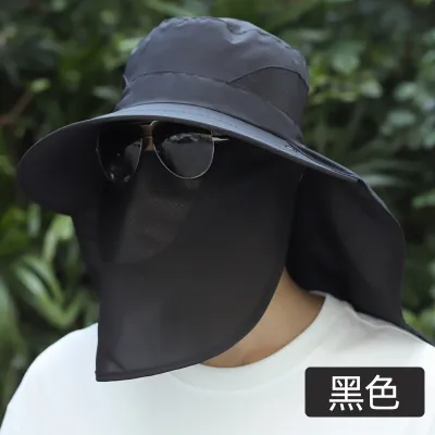 Neutral Simple Solid Color Outdoor Mountaineering Sunscreen Bucket Hat Cotton
