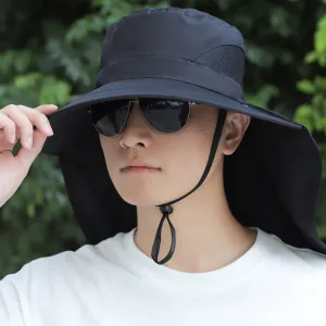 Neutral Simple Solid Color Outdoor Mountaineering Sunscreen Bucket Hat Cotton