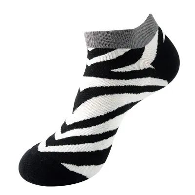 Men Simple Cartoon Striped Astronaut Printed Breathable Cotton Socks
