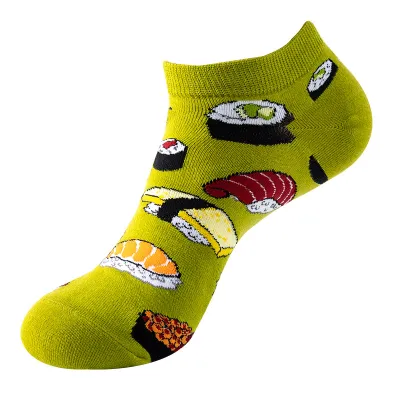 Men Simple Cartoon Striped Astronaut Printed Breathable Cotton Socks