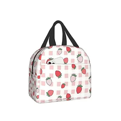 Large Capacity Printed Thermal Insulation Lunch Bag For Student Office Worker