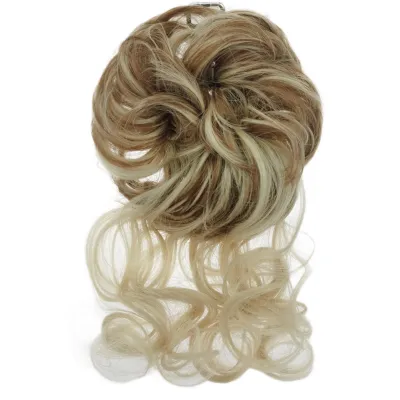 Women Fashion Curly Hair Wig Bun Exotic High Temperature Wire Hairband Medium Long Hair