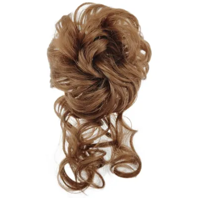 Women Fashion Curly Hair Wig Bun Exotic High Temperature Wire Hairband Medium Long Hair