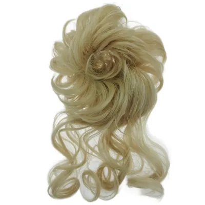Women Fashion Curly Hair Wig Bun Exotic High Temperature Wire Hairband Medium Long Hair