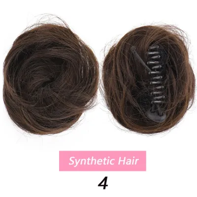 Women's Fashion Fluffy Realistic Grab Clip Wig Bun Short Hair Natural Style