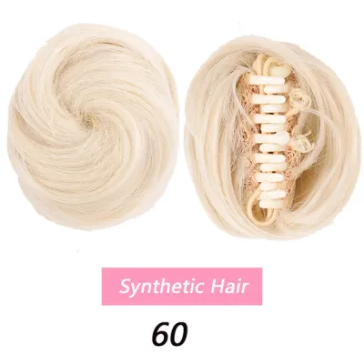 Women's Fashion Fluffy Realistic Grab Clip Wig Bun Short Hair Natural Style
