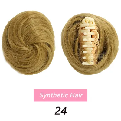 Women's Fashion Fluffy Realistic Grab Clip Wig Bun Short Hair Natural Style