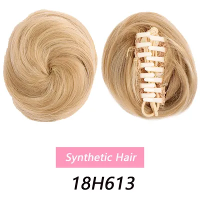 Women's Fashion Fluffy Realistic Grab Clip Wig Bun Short Hair Natural Style