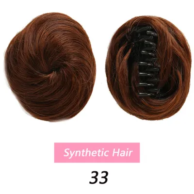 Women's Fashion Fluffy Realistic Grab Clip Wig Bun Short Hair Natural Style
