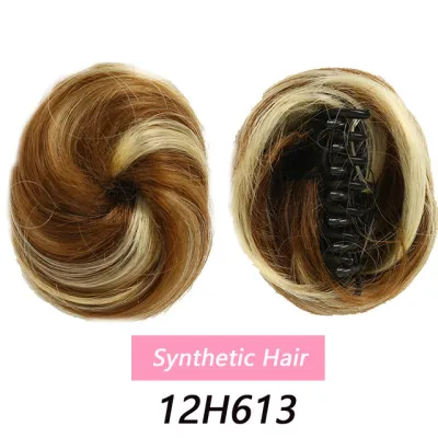 Women's Fashion Fluffy Realistic Grab Clip Wig Bun Short Hair Natural Style