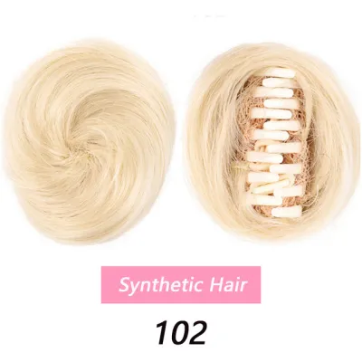 Women's Fashion Fluffy Realistic Grab Clip Wig Bun Short Hair Natural Style